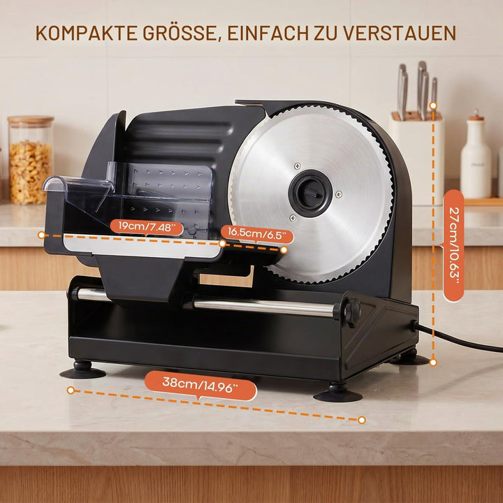 Moongiantgo Allesschneider Elektrisch Brotschneidemaschine mit 2x Abnehmbarer 7.3&