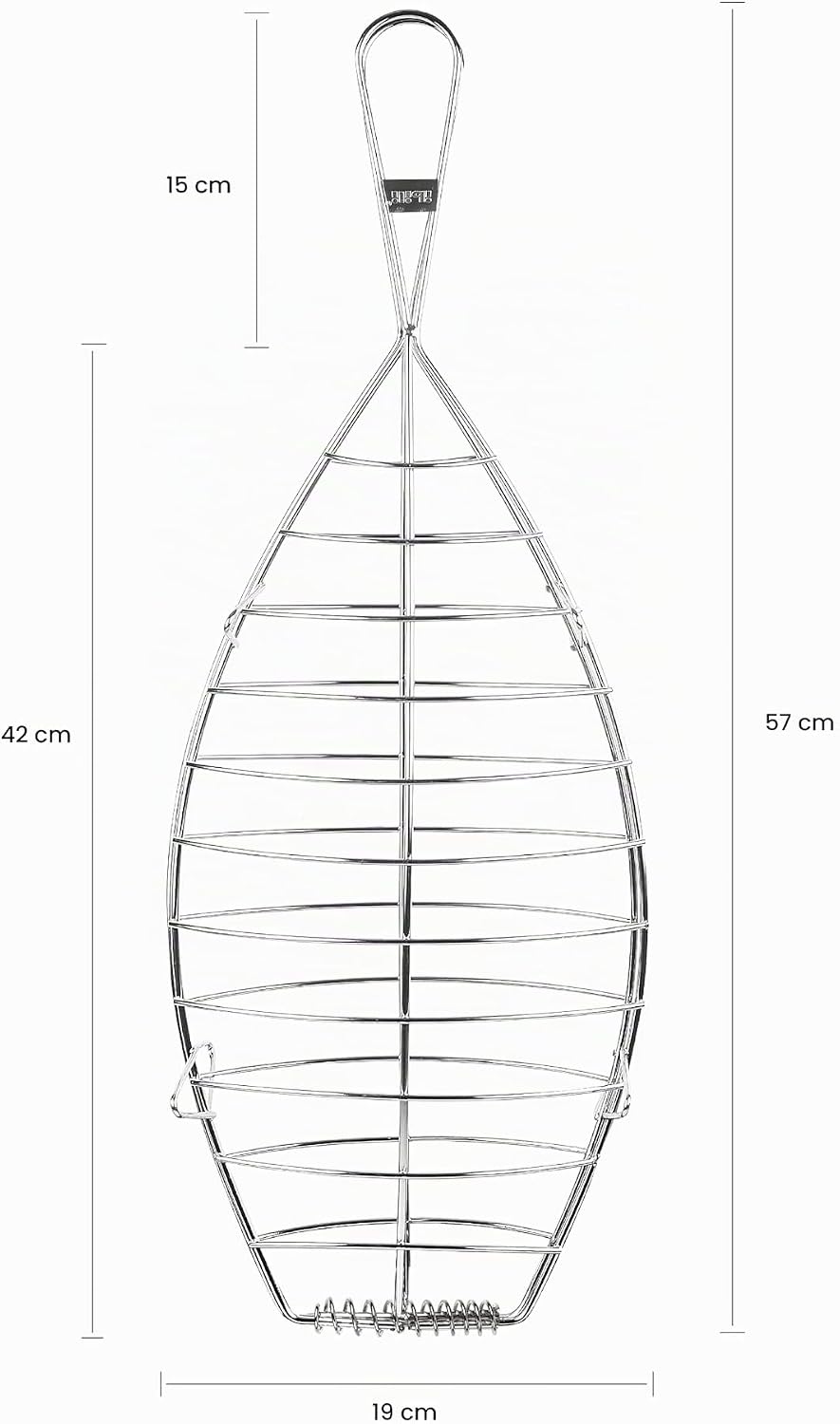 Ibili 770100 Fischbräter, Edelstahl, Silber, 19 x 19 x 42 cm, 19 x 19 x 42 cm