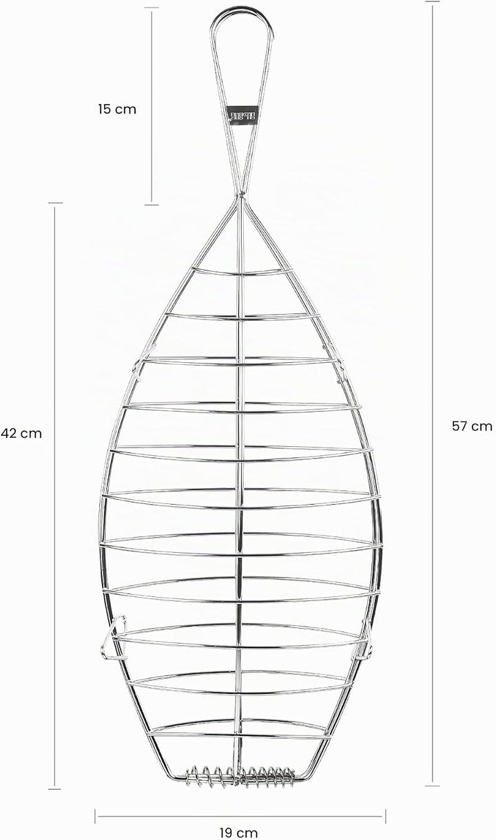 Ibili 770100 Fischbräter, Edelstahl, Silber, 19 x 19 x 42 cm, 19 x 19 x 42 cm