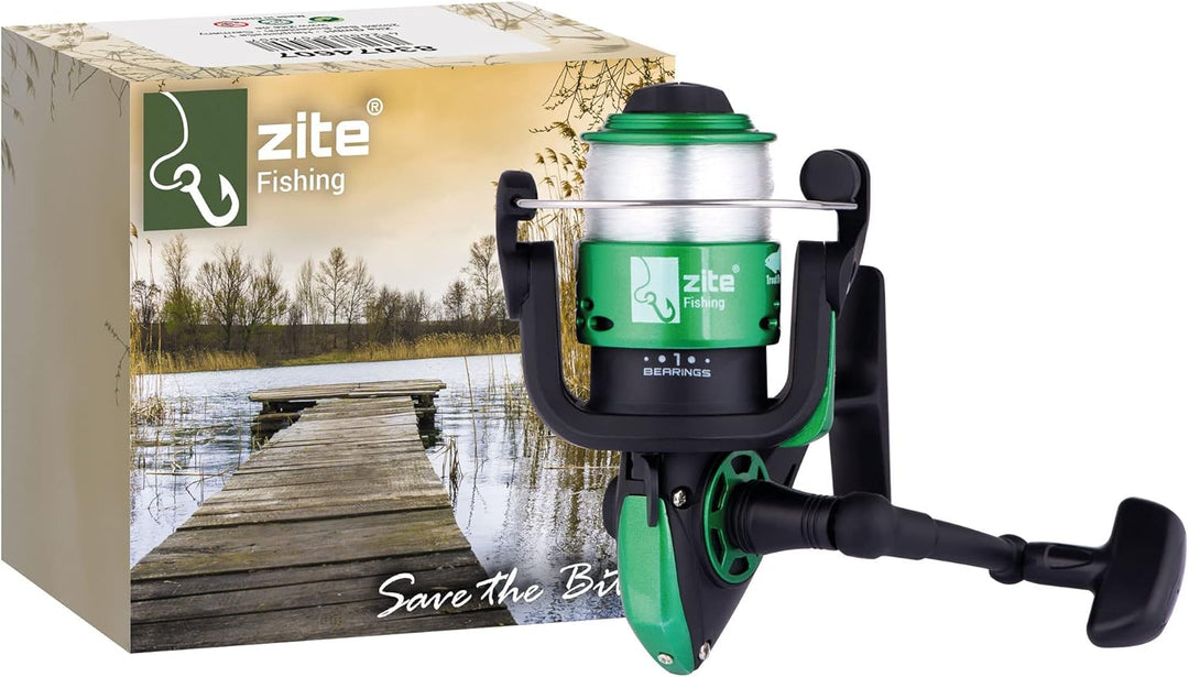 Zite Fishing Forellenrolle Bespult - Angelrolle Forellen Angeln mit Schnur Bespult - Trout Reel 1BB