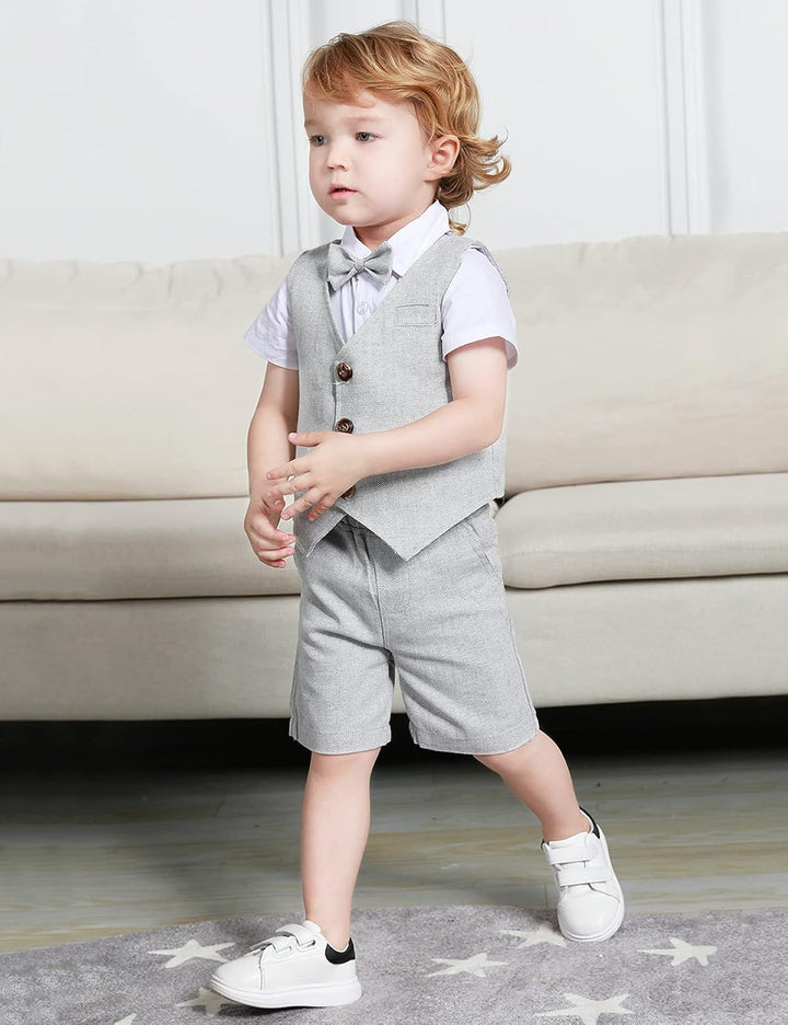 mintgreen Baby Junge Taufe Outfit Smoking Anzug Set 18-24 Monate hellgrau, Hellgrau 18-24 Monate