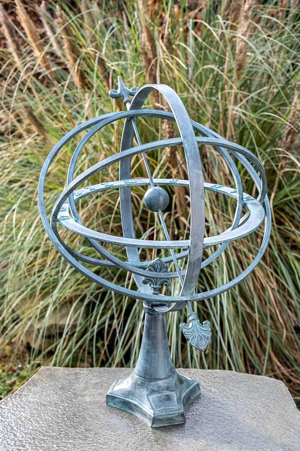 IDYL Outdoor Zeitmesser aus Bronze Sonnenuhr - hochwertig und auffällig | Nr. 0107 | 74 x 47 x 47 cm