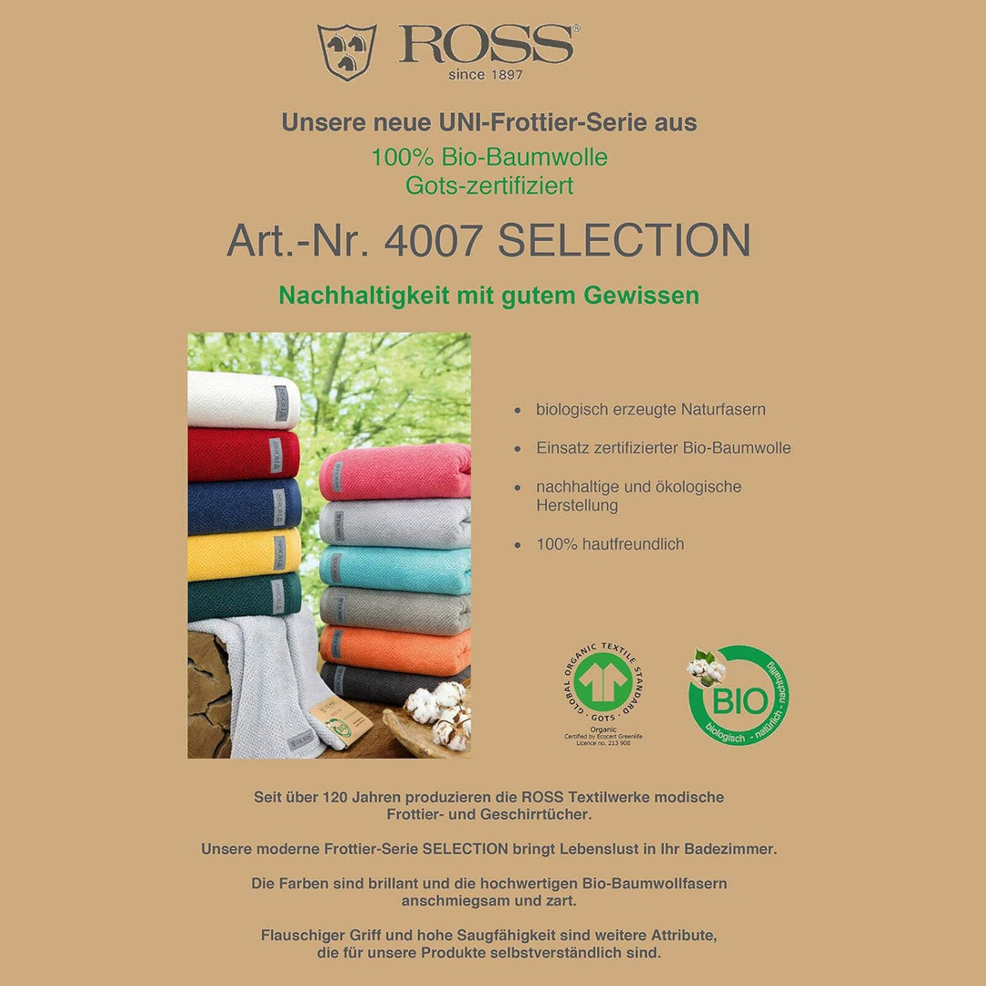 Ross Bio-Baumwoll Handtücher Selection Schiefer, Saunatuch 80x200 cm Schiefer Saunatuch 80x200 cm, S