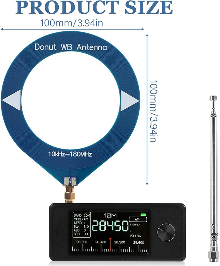 SI4732 Taschenradio 0.5-108MHz: Radio im Taschenformat mit 1,9" IPS Farbdisplay, Vollband-Empfänger