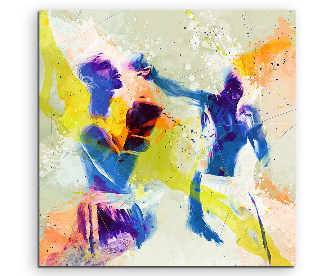 Boxen IV 60x60cm Wandbild SPORTBILD Aquarell Art tolle Farben von Paul Sinus
