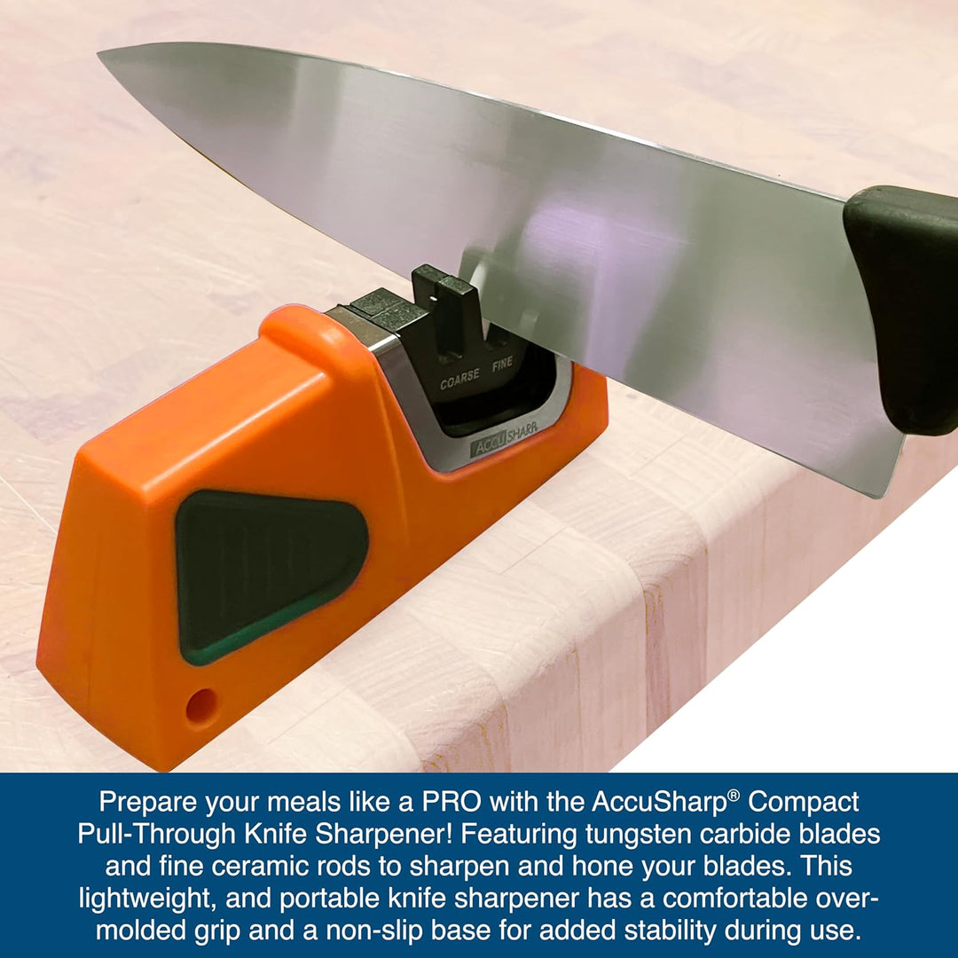 Accusharp Messerschärfer Pull-Through Compact 1 Stück Orange/Grün, Orange/Grün