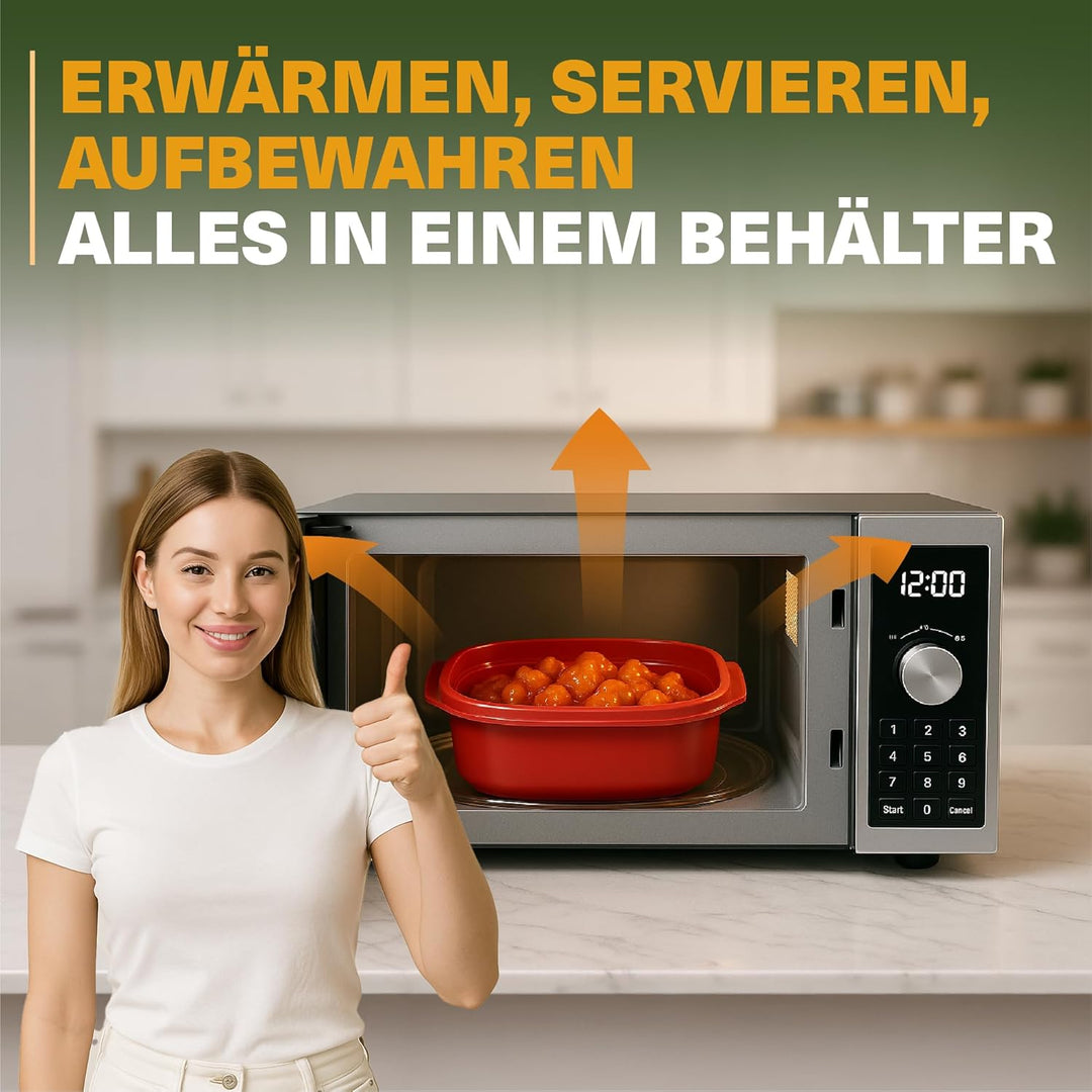 Lunchbox 2000 ml – Mikrowellenbehälter 5er Set für grosse Portionen, BPA-frei, auslaufsicher & stape