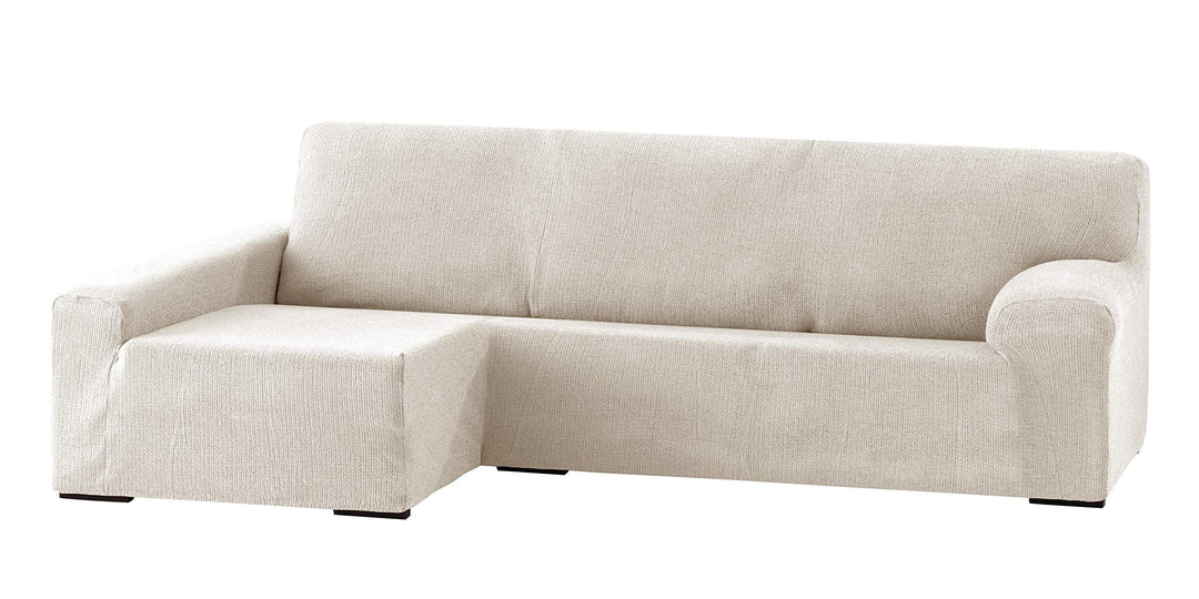 Eysa Dorian elastisch Sofa überwurf Chaise Longue Links, frontalsicht, Chenille, 00-Ecru, 43 x 17 x