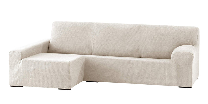 Eysa Dorian elastisch Sofa überwurf Chaise Longue Links, frontalsicht, Chenille, 00-Ecru, 43 x 17 x