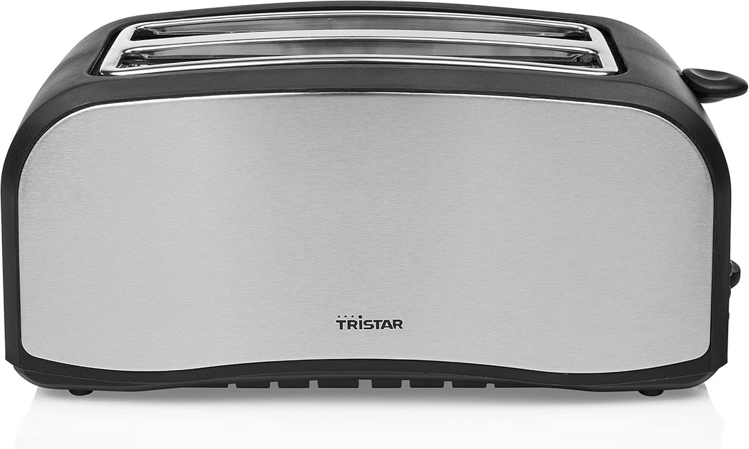 Tristar Edelstahl Toaster mit Brötchenaufsatz - 6 Bräunungsstufen/2 x Langschlitz Toastkammern/herau