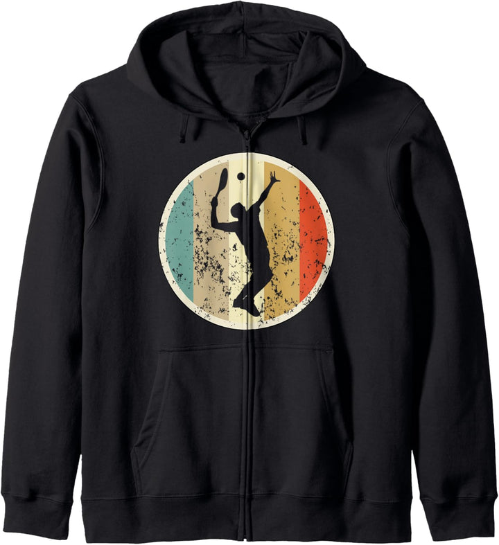 Tennis Tennisspieler Tennisschläger Retro Vintage Grunge Fun Kapuzenjacke