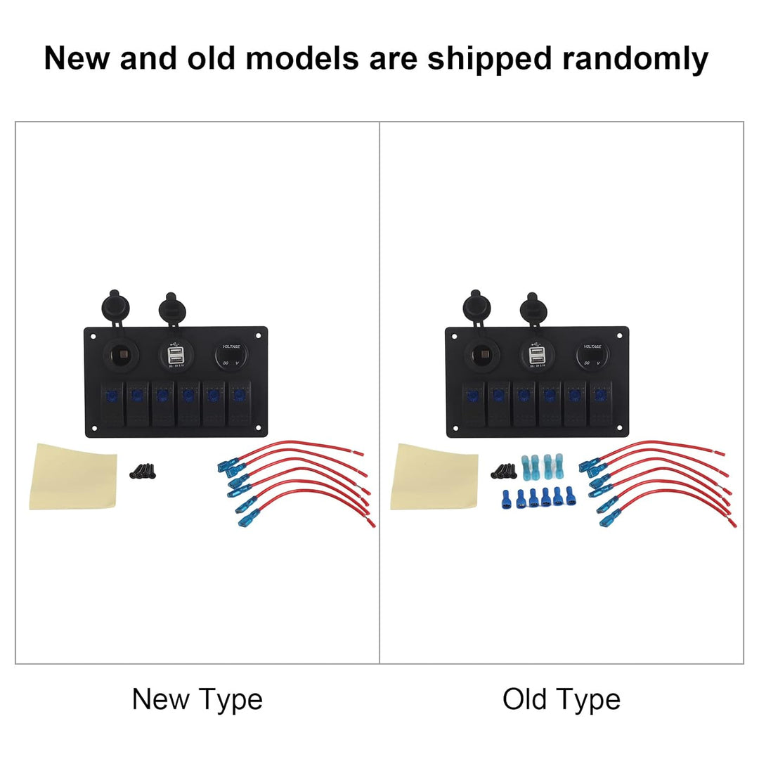 Schalter Panel Rocker Schalttafel Wippschalter Panel Schalter Panel 12V 24V 6 Gang Auto Boot LED Wip