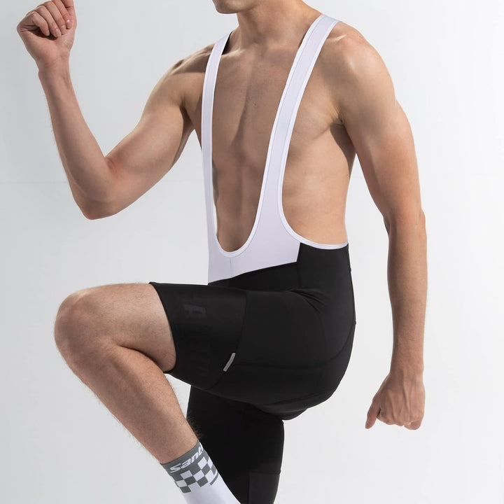 Santic Trägerhose Fahrrad Herren Kurz Sitzpolster Bib Shorts Hosen Rennrad Gepolstert Radlerhose Pol