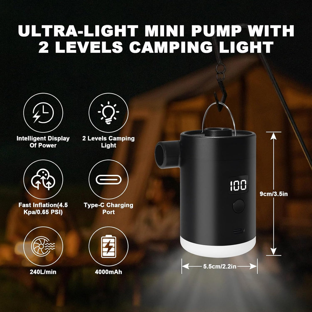 Elektrische Luftpumpe Pumpe Akku: Minipumpe Wiederaufladbare Batterie leicht und ultraschnell aufbla