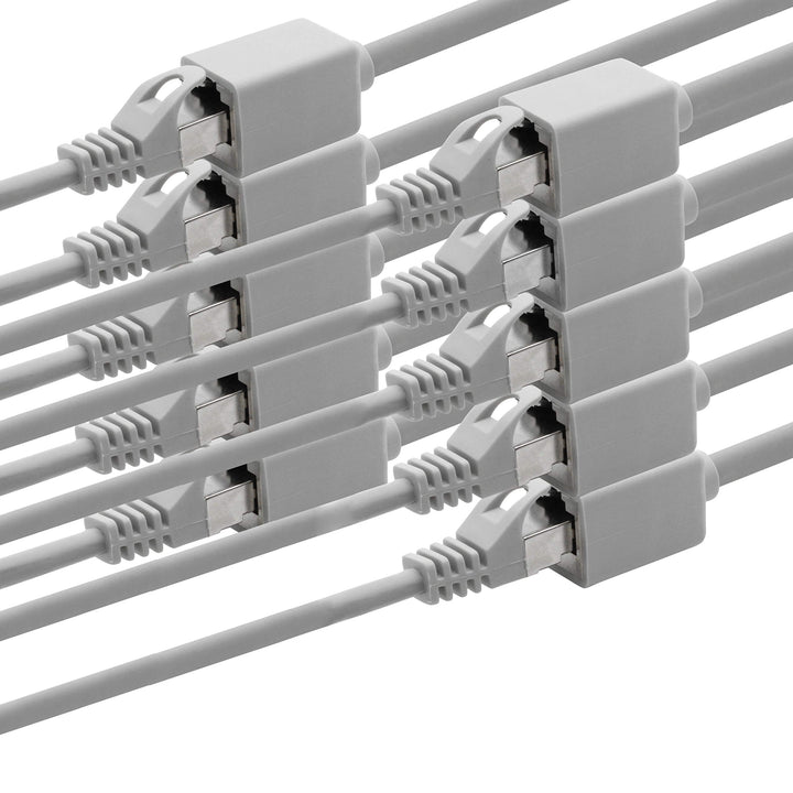 1aTTack.de 618401 CAT7 Cat.7 Verlängerung Adapter - 10m - Ethernetkabel Lankabel Netzwerkkabel 10 Gb