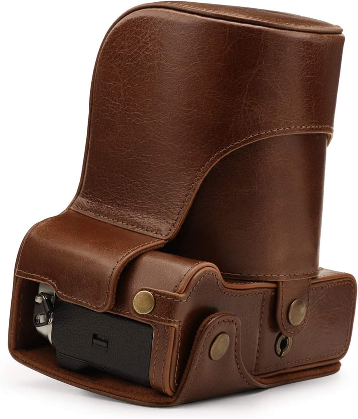 MegaGear Ever Ready MG1922 Kameratasche aus Echtleder, kompatibel mit Fujifilm X-T4 (XF16-80 mm), Br