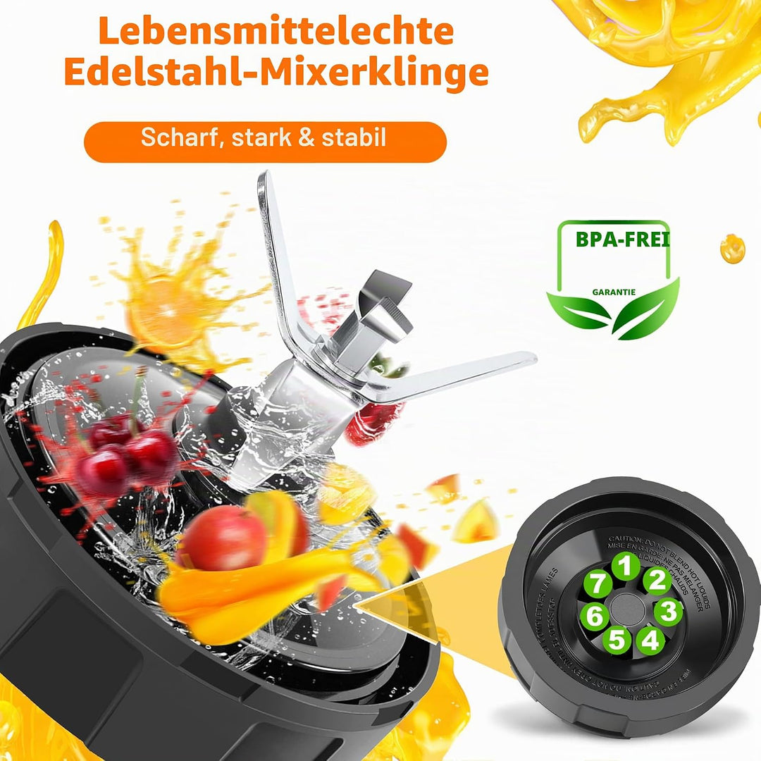 1-Pack 7 Fins Blender Blade Ersatz für Ninja, Extractor Blade Assembly Kompatibel mit Ninja Auto iQ