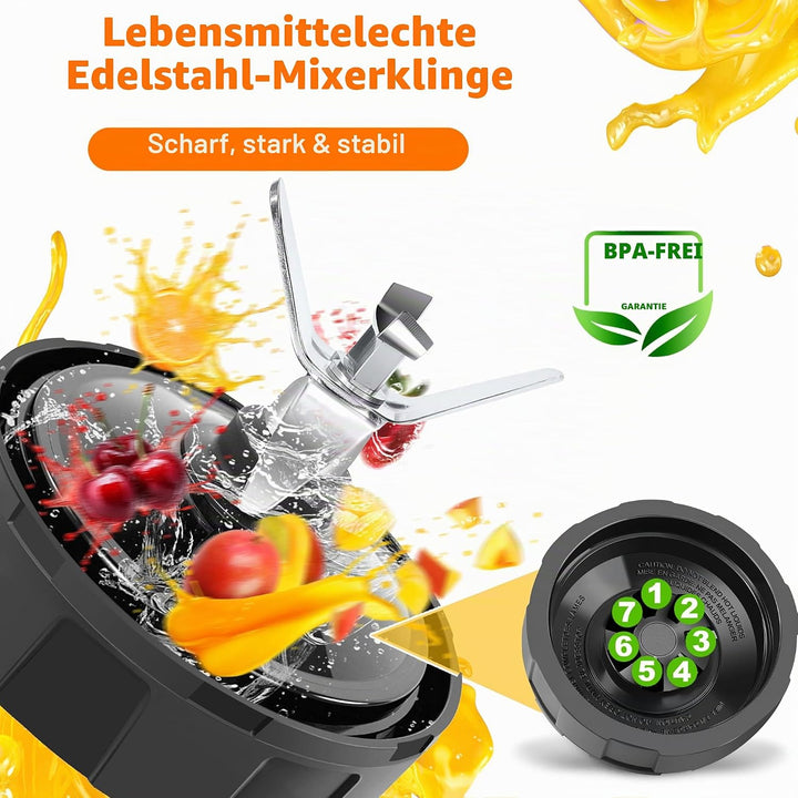 1-Pack 7 Fins Blender Blade Ersatz für Ninja, Extractor Blade Assembly Kompatibel mit Ninja Auto iQ