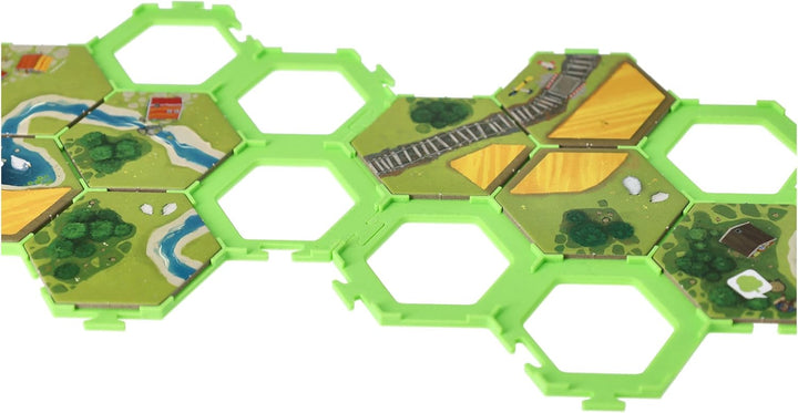Feldherr 7er Set Plättchen Halter kompatibel mit Dorfromantik: Das Brettspiel Weiss, Weiss