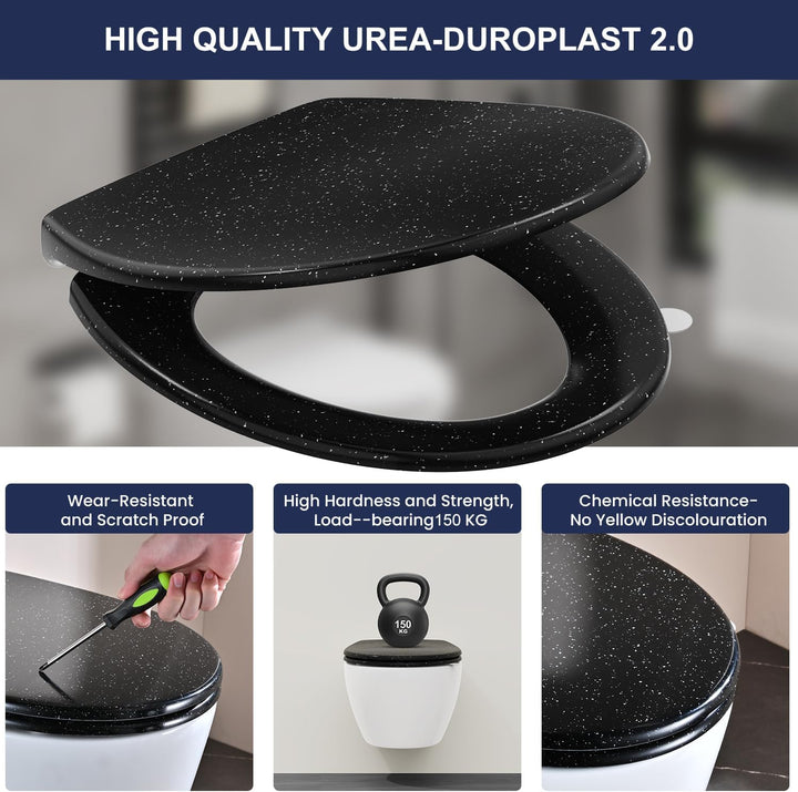 YEAUPE PRO Toilettendeckel mit Absenkautomatik, WC Sitz UV-beständig, klodeckel mit Quick-Release-Fu