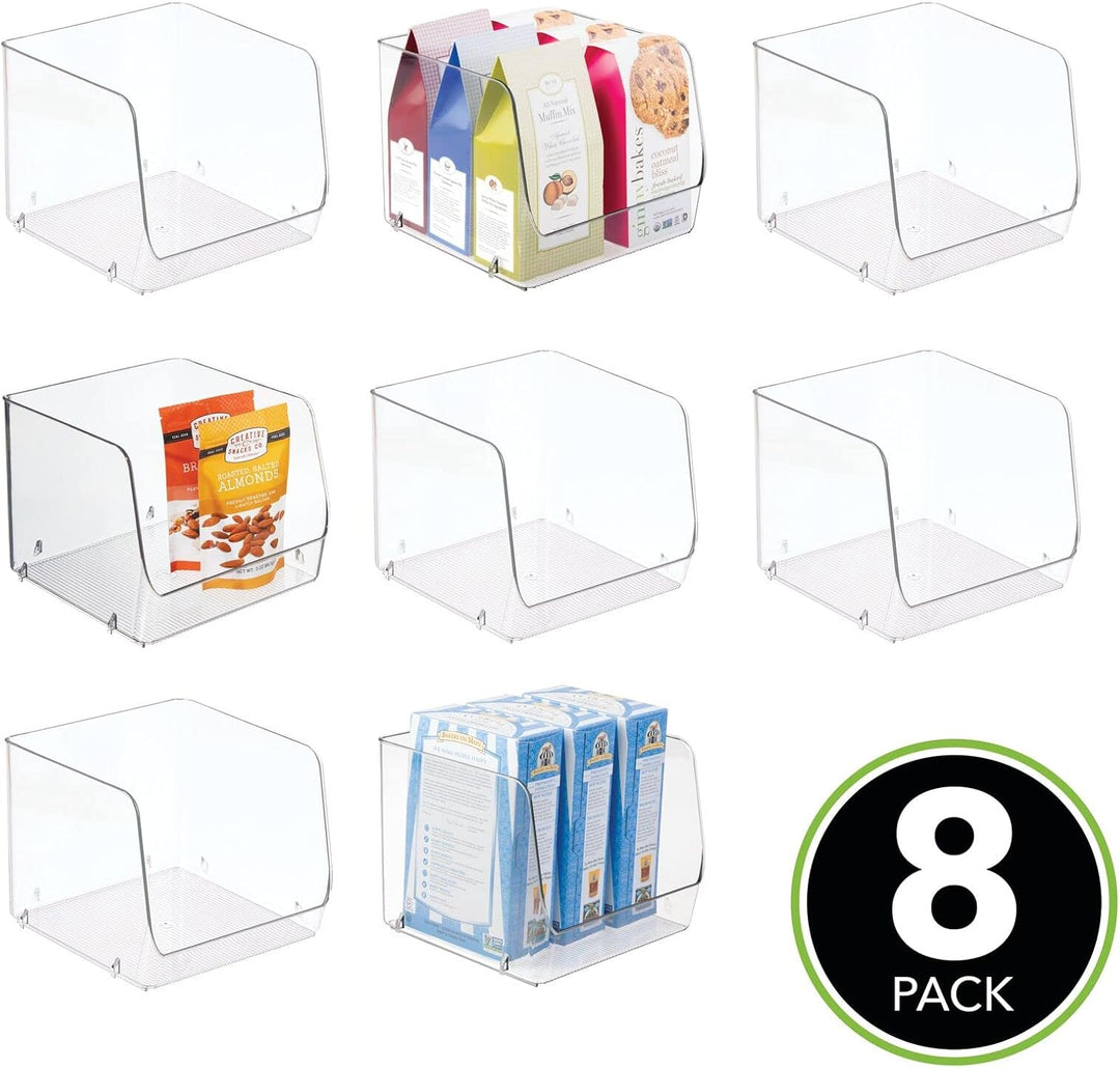 mDesign 8er-Set Aufbewahrungsbox für den Küchenschrank oder die Vorratskammer – stapelbare Küchen Ab