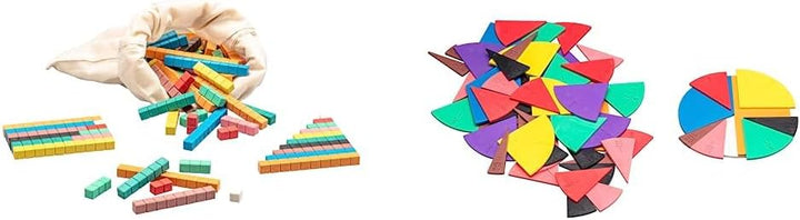 WISSNER® aktiv Lernen - 126 Farbige Rechenstäbe Cuisenaire - RE-Wood & aktiv Lernen - 71 Bruchrechen