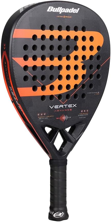 Bullpadel Vertex Advance 2026 Padelschläger, Carbonfaser, Schwarz, Grösse L, Diamantform, für fortge