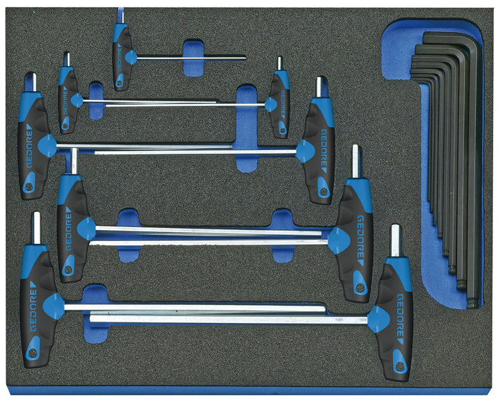 GEDORE Winkelschraubendreher-Satz in Check-Tool-Modul, 17-teilig, 1 Stück, 2005 CT2-DT 2142