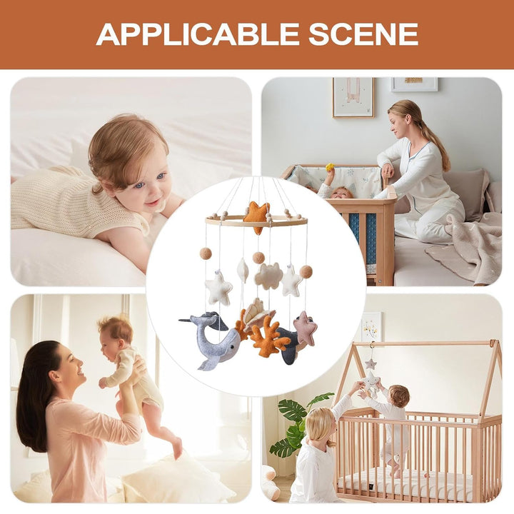 Baby Mobile, Bett Mobile, Filz Meerestiere Bett Mobile Abnehmbare Cartoon Spielzeuge Windspiel Deko