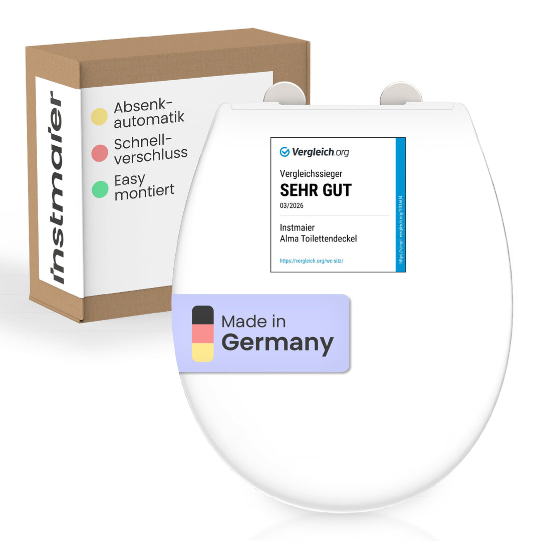 instmaier Toilettendeckel mit Absenkautomatik weiss | Made in Germany | ovale Form | Toilettensitz a