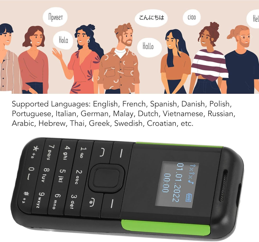 Kleinstes Mobiltelefon, Kleines 2G Telefon, Entsperrtes Telefon, Dual SIM GSM Handy mit Freihändigem