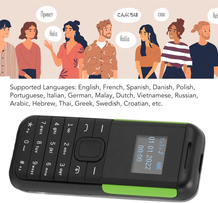 Kleinstes Mobiltelefon, Kleines 2G Telefon, Entsperrtes Telefon, Dual SIM GSM Handy mit Freihändigem