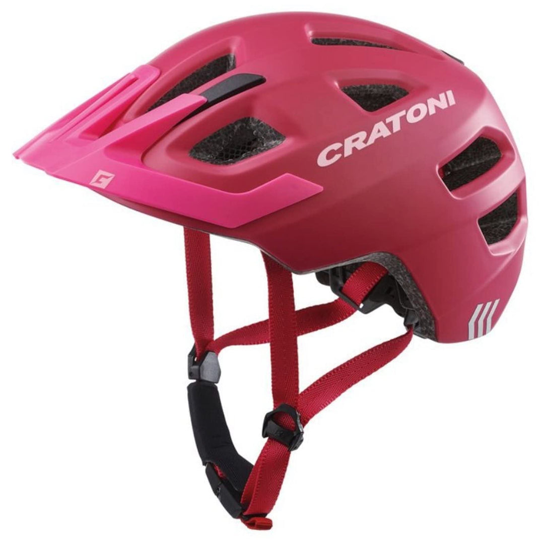Cratoni Kinderhelm Maxster Pro Fahrradhelm Kinderhelm Jugendhelm mit Rücklicht Pink Rose XS/S (46-51