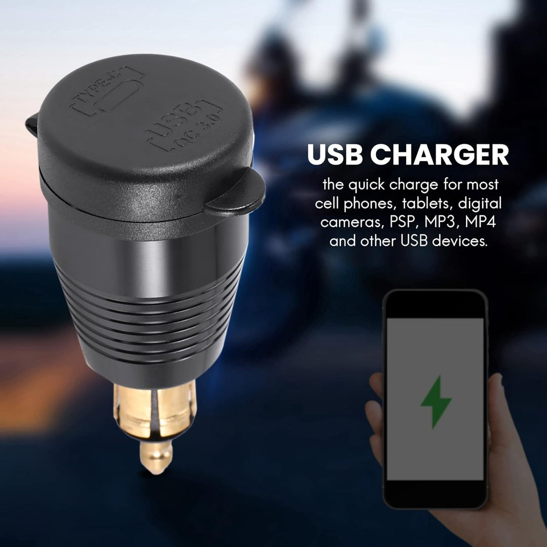 Jevina Motorrad DIN Stecker Wasserdichtes LadegeräT EIN QC3.0 USB LadegeräT & Typ C 30W Netzteil Ada