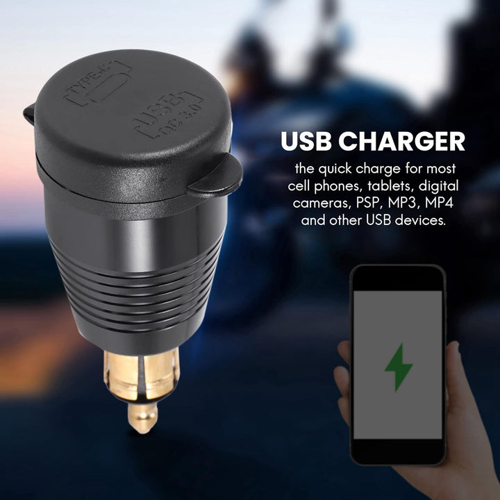 Jevina Motorrad DIN Stecker Wasserdichtes LadegeräT EIN QC3.0 USB LadegeräT & Typ C 30W Netzteil Ada