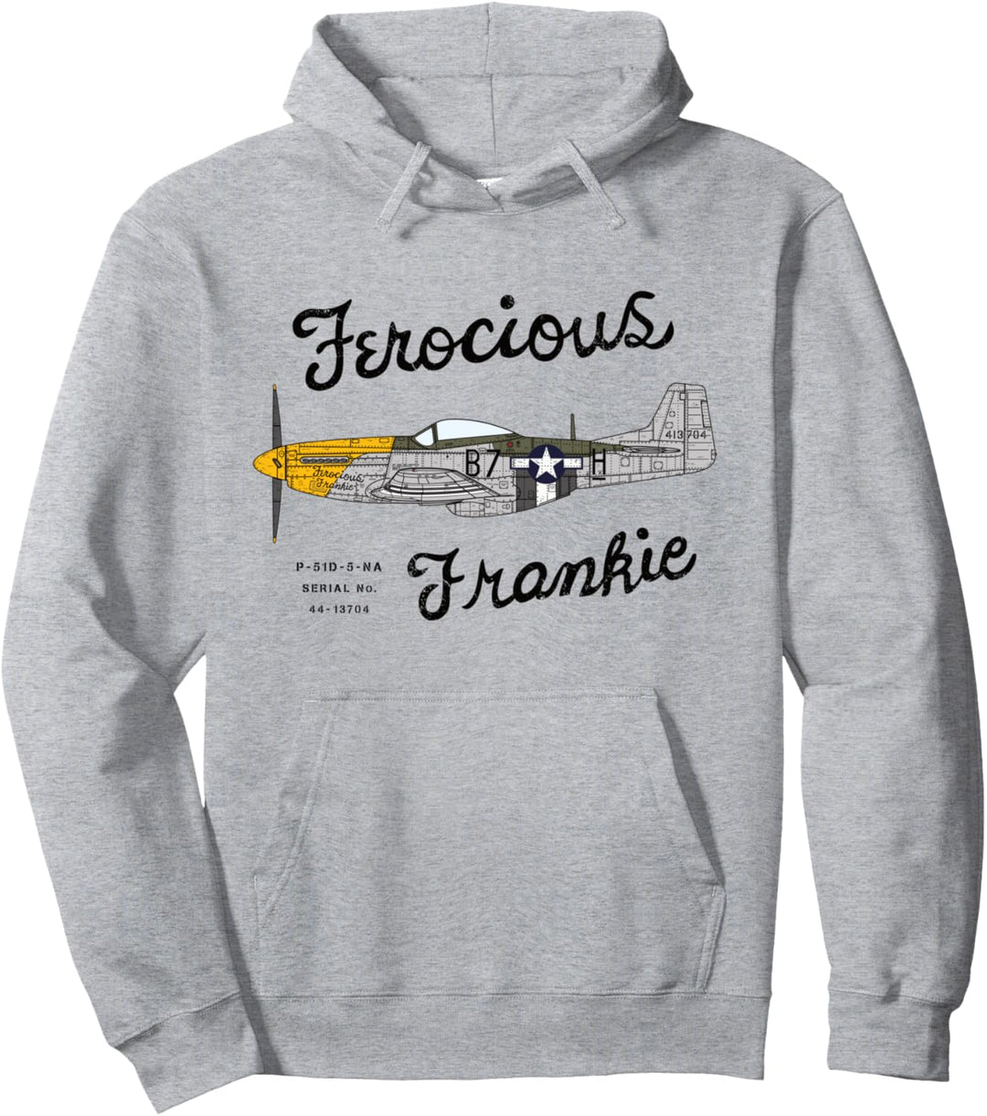 P-51 Mustang Ferocious Frankie | P51 WWII Fighter Nose Art Pullover Hoodie