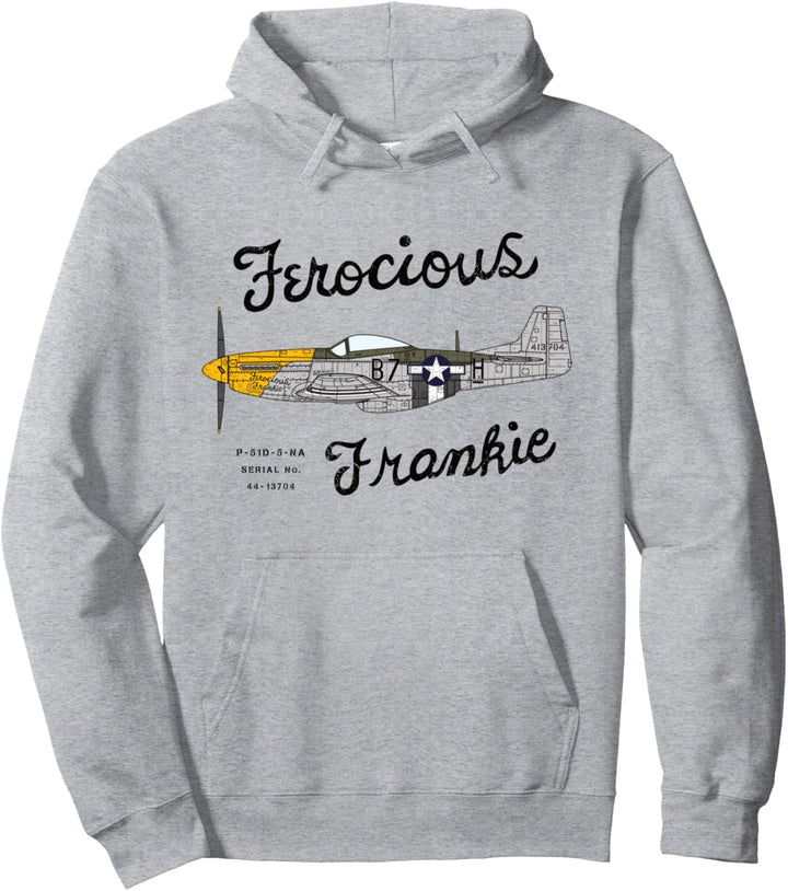 P-51 Mustang Ferocious Frankie | P51 WWII Fighter Nose Art Pullover Hoodie