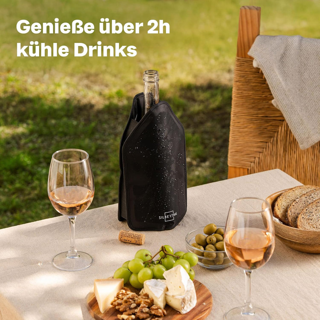 SILBERTHAL Weinmanschette für Flaschen 2er Set - Flaschenkühler für Wein, Sekt & Champagner - Kühlma