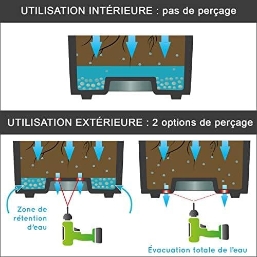 EDA PLASTIQUES ? Blumentopf Kunststoff 76L strahlenden Farben Zen D 60 cm x h 47 cm Anthrazit, Anthr