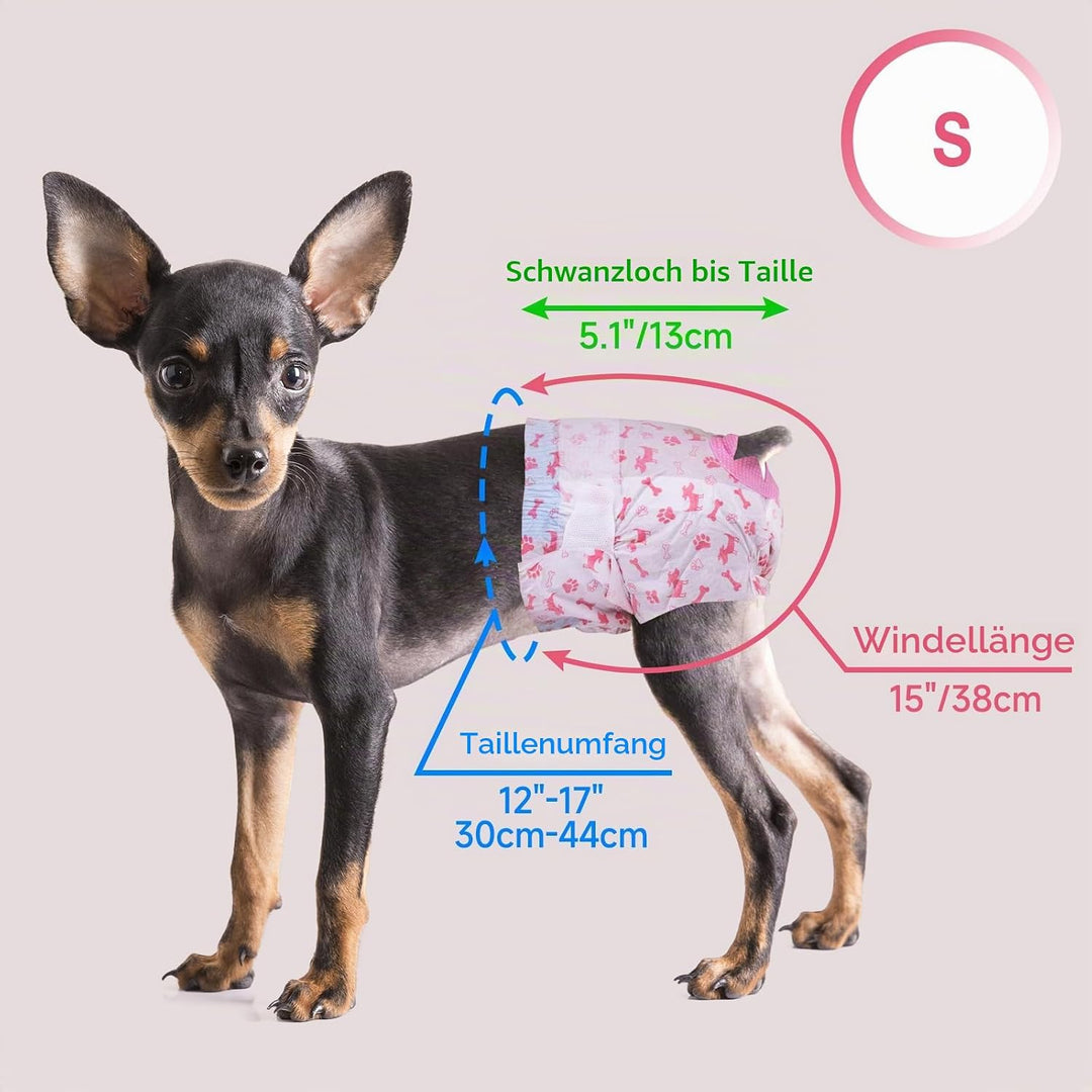 Pet Soft Hundewindeln für Hündinnen, 50 Stück Einweg Windeln für Hunde&amp;Katzen, Hochsaugfähige Katzen