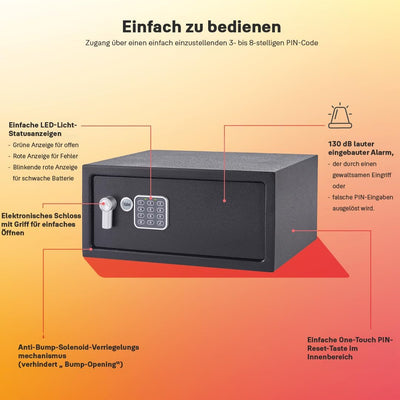 Yale Elektronischer Gästetresor - YLG/200/DB2 - Laptop - Schwarz - Standardsicherheit New Version (D