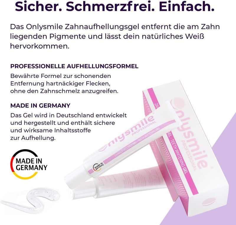 OnlySmile Teeth Whitening Gel für weisse Zähne | Zahnaufhellung und Bleaching Gel mit sofort Effekt
