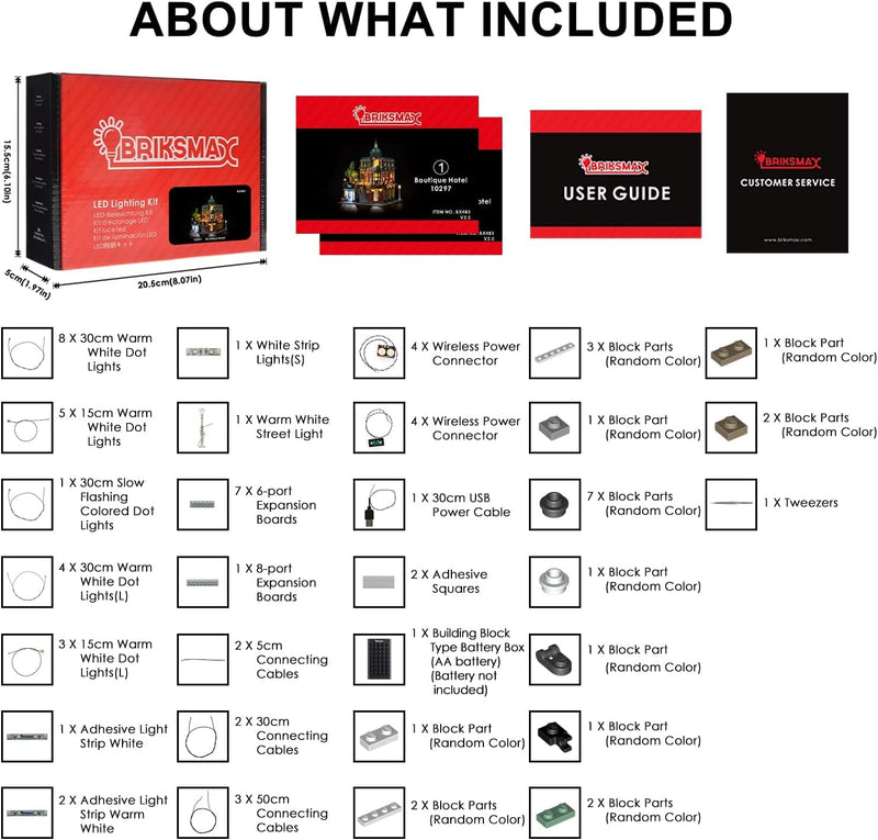 BRIKSMAX Led Beleuchtungsset für Lego Creator Expert Boutique-Hotel - Compatible with Lego 10297 Bau