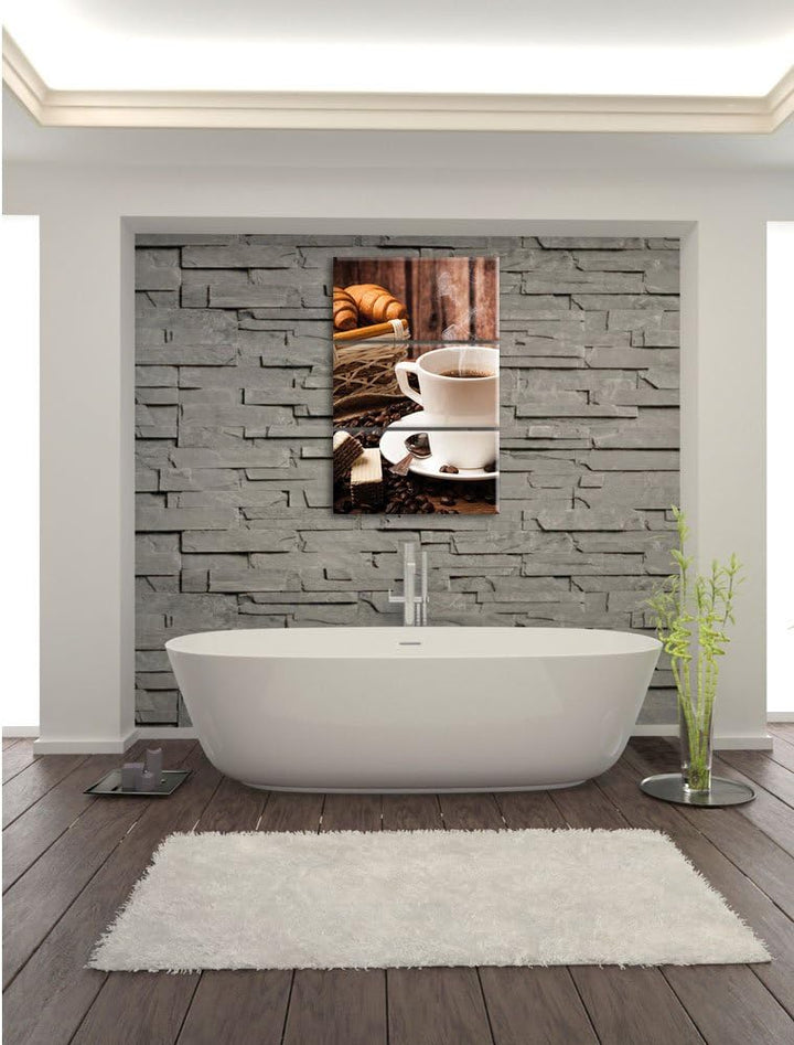 Pixxprint heiss aufgebrühter Kaffee 3-Teiler Leinwandbild 120x80 Bild auf Leinwand