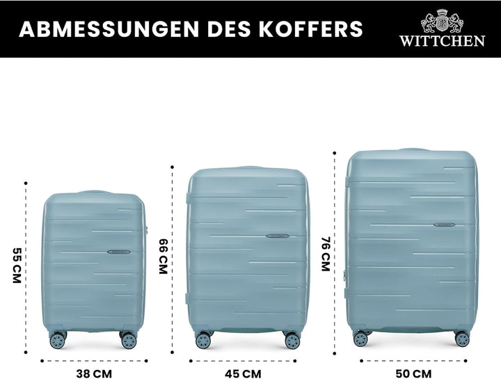 WITTCHEN ARCO Line | Reisegepäck-Set Leichtes Gepäck | Polypropylen TSA-Schloss Teleskopgriff 4 Lenk