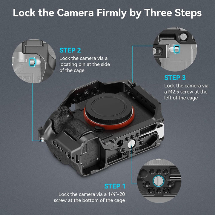 SMALLRIG A7 III / A7R III Kamerakäfig für Sony Alpha 7 III/Alpha 7R III, Aluminiumlegierung mit Schn