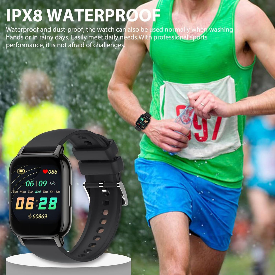 SUPBRO Smartwatch 1.85" Armbanduhr mit personalisiertem Bildschirm Bluetooth Anruf Musiksteuerung, H