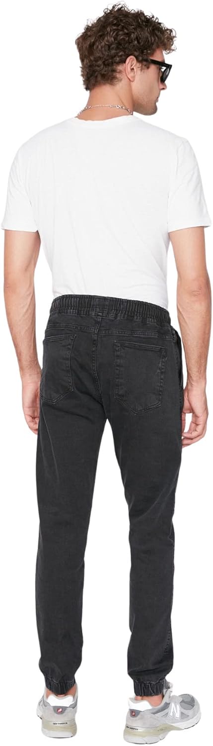 Trendyol Men's Herren Young Mittlerer Bund Jogger Jeans, Anthracite, 32