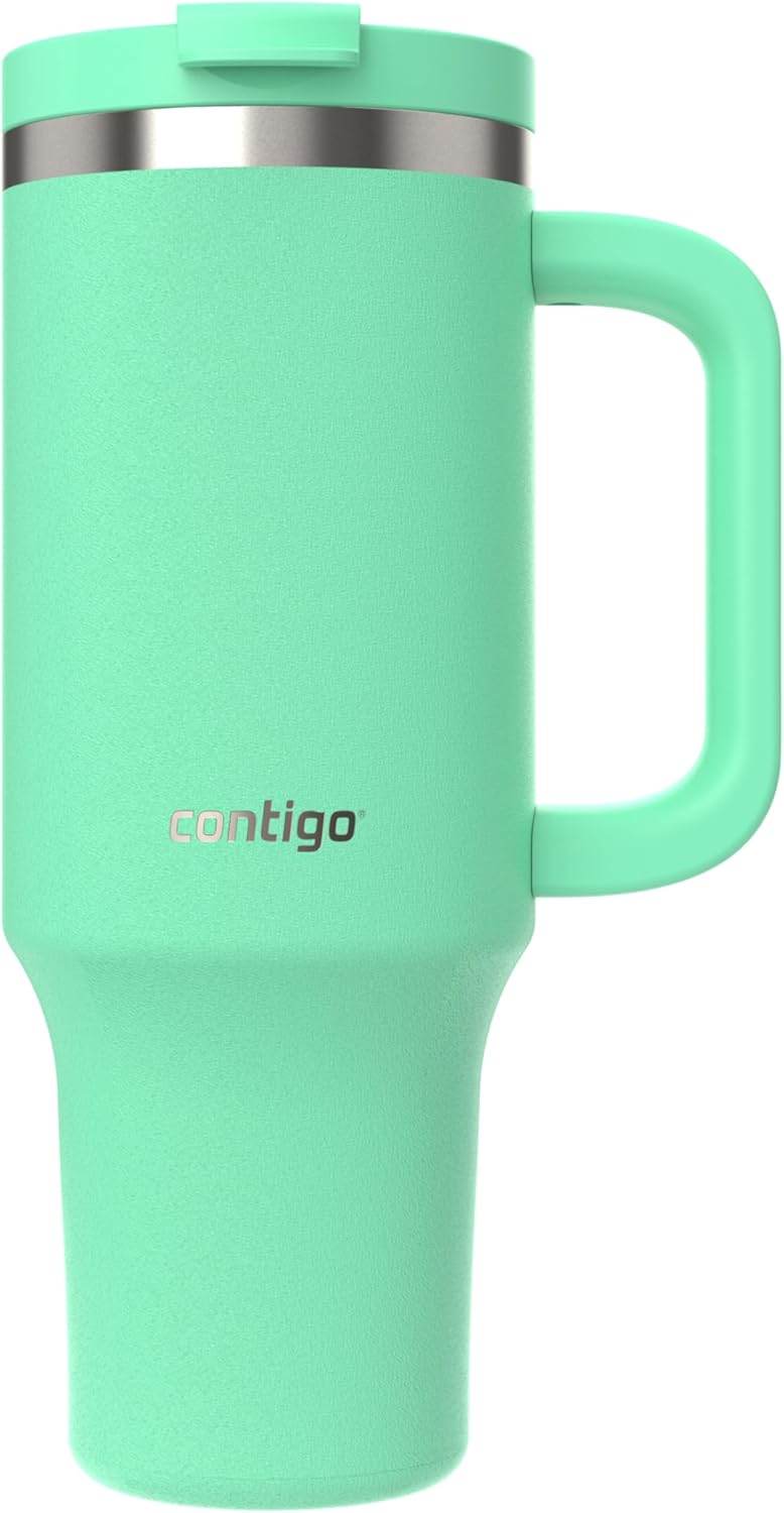 Contigo Streeterville Thermosflasche 1200 ml mit Henkel und Strohhalm | Isolierte Thermo-Trinkflasch