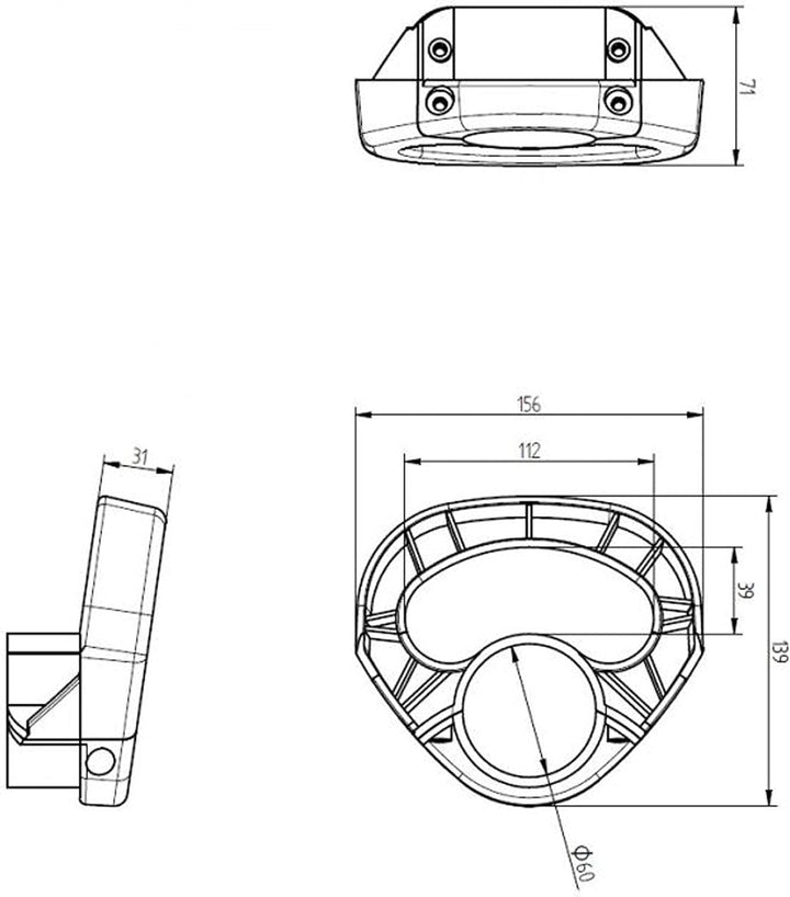 Generisch Knott Rangiergriff für Stützrad Ø 60mm - Handgriff - Rangierhilfe - Griff - Anhänger